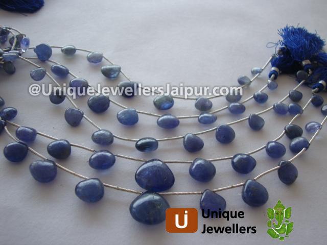 Tanzanite Plain Heart Beads